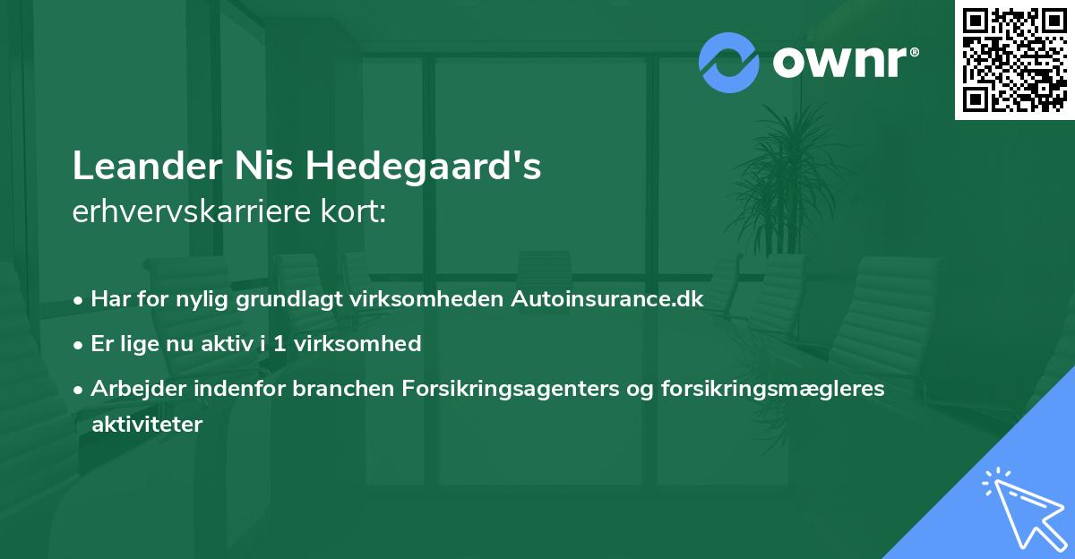 Leander Nis Hedegaard's erhvervskarriere kort