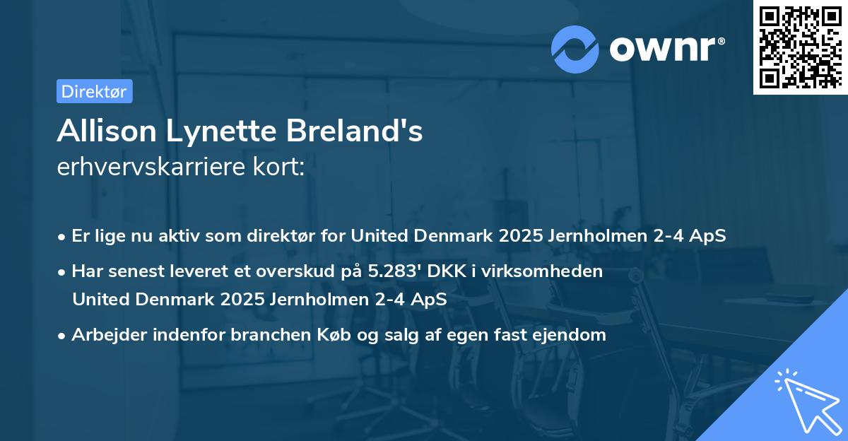 Allison Lynette Breland's erhvervskarriere kort