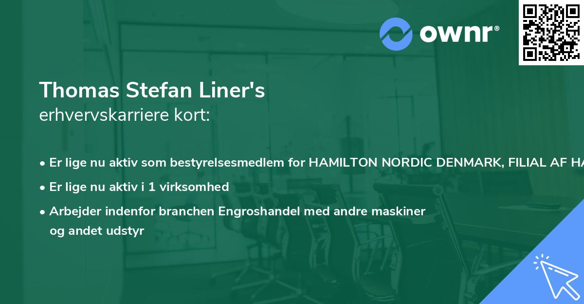 Thomas Stefan Liner's erhvervskarriere kort