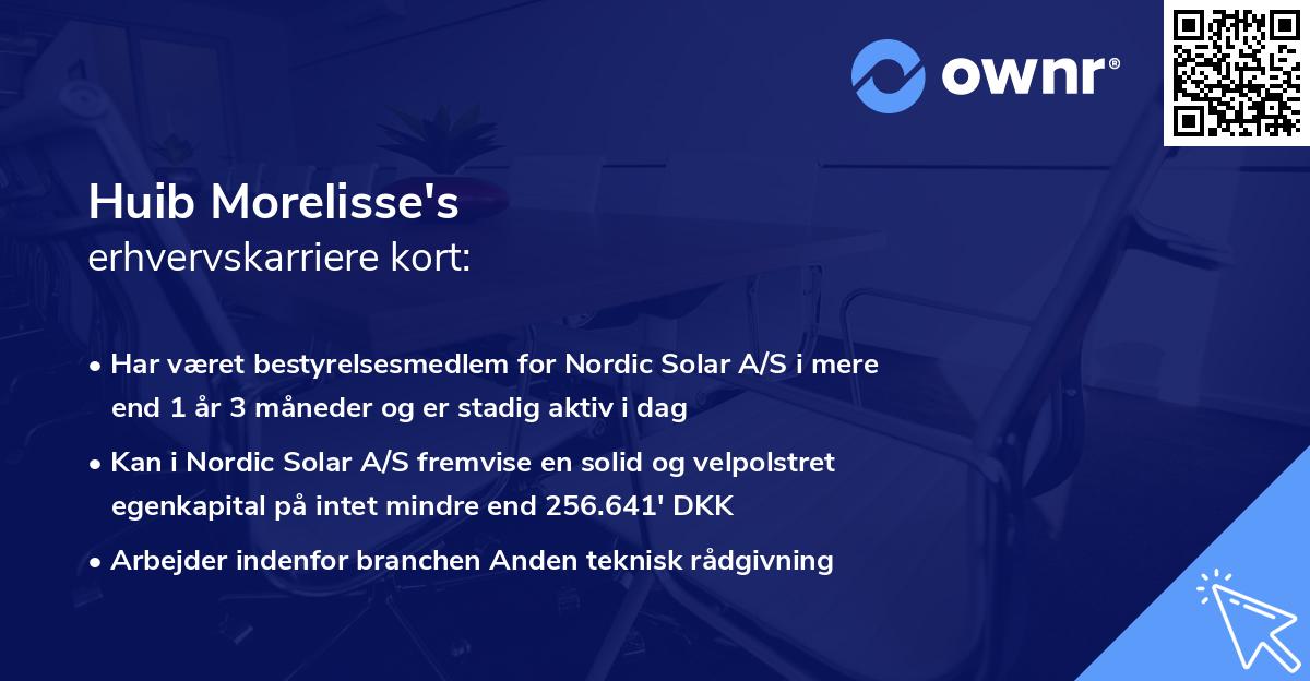 Huib Morelisse's erhvervskarriere kort