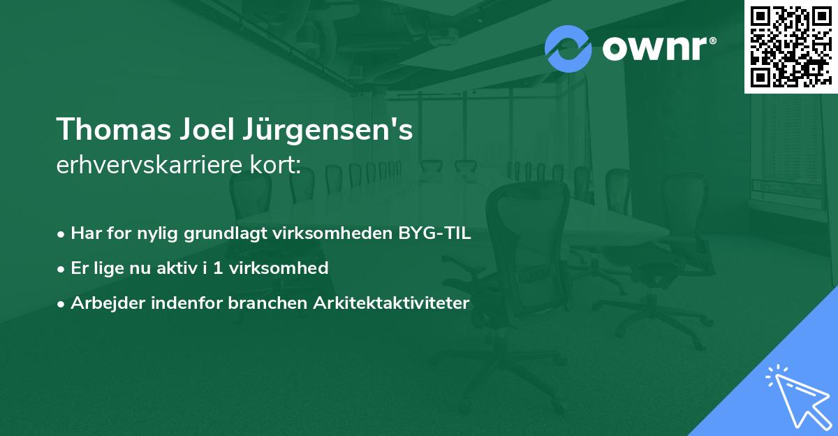 Thomas Joel Jürgensen's erhvervskarriere kort