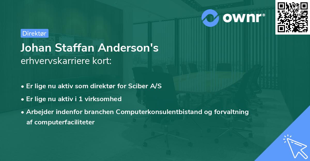 Johan Staffan Anderson's erhvervskarriere kort