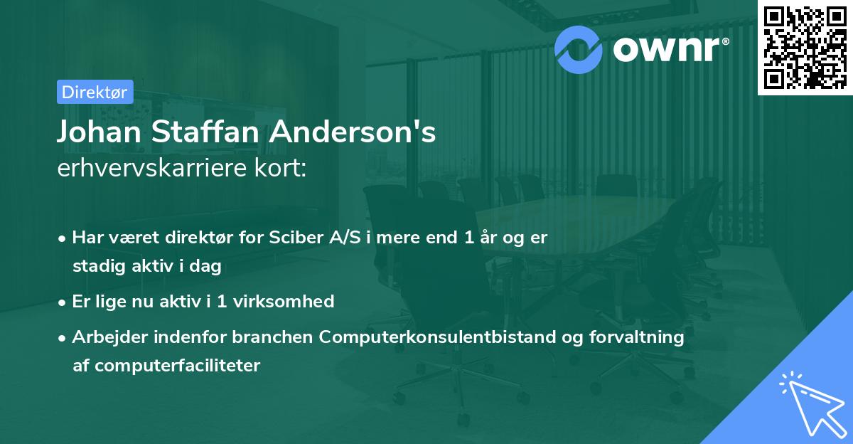Johan Staffan Anderson's erhvervskarriere kort