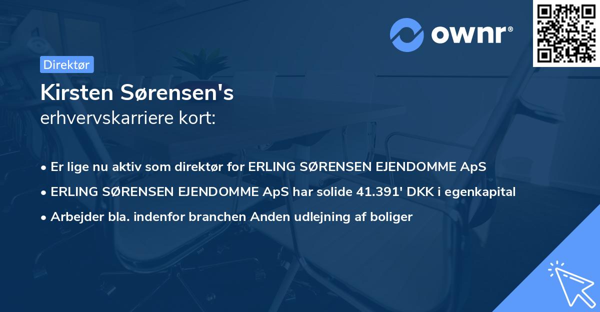 Kirsten Sørensen's erhvervskarriere kort