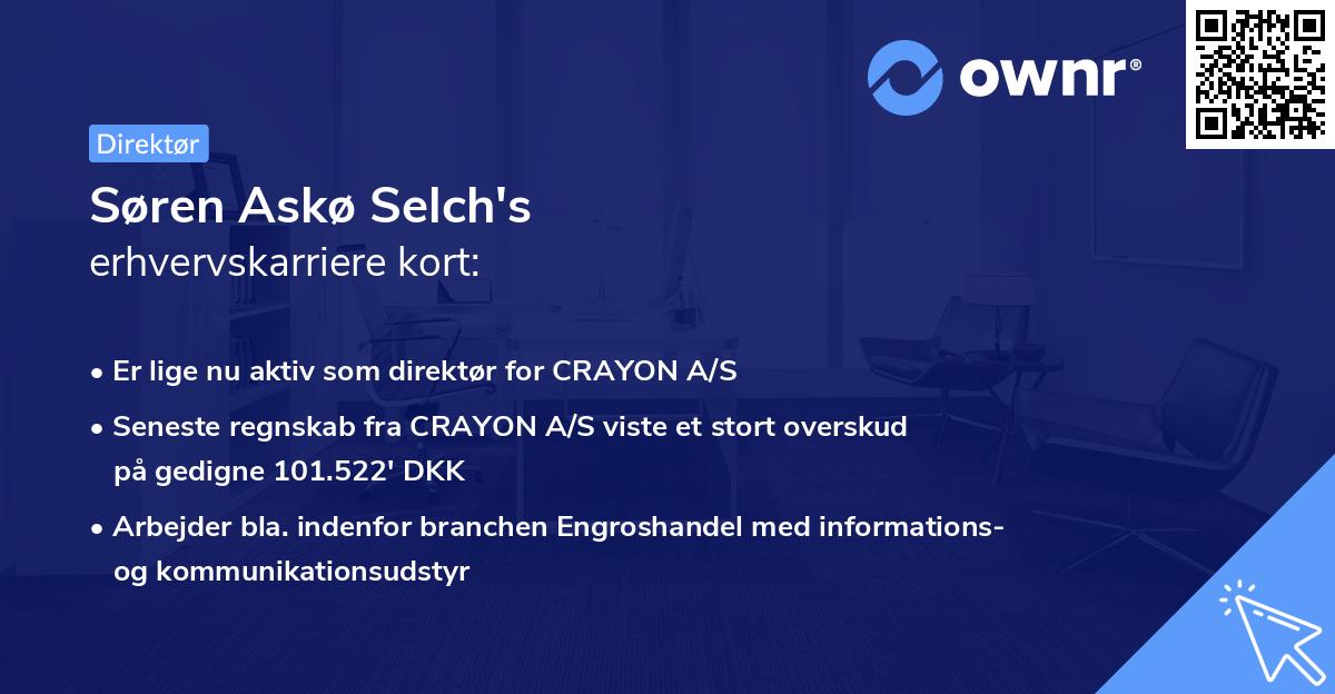 Søren Askø Selch's erhvervskarriere kort