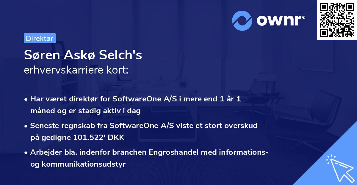 Søren Askø Selch's erhvervskarriere kort