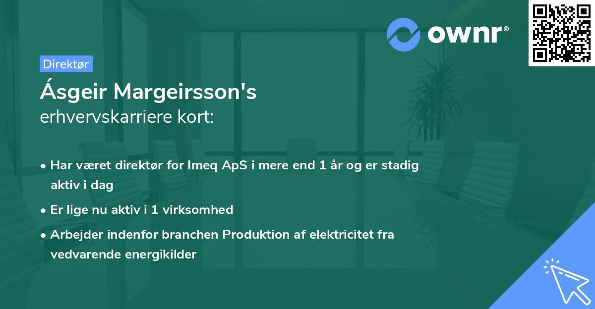 Ásgeir Margeirsson's erhvervskarriere kort