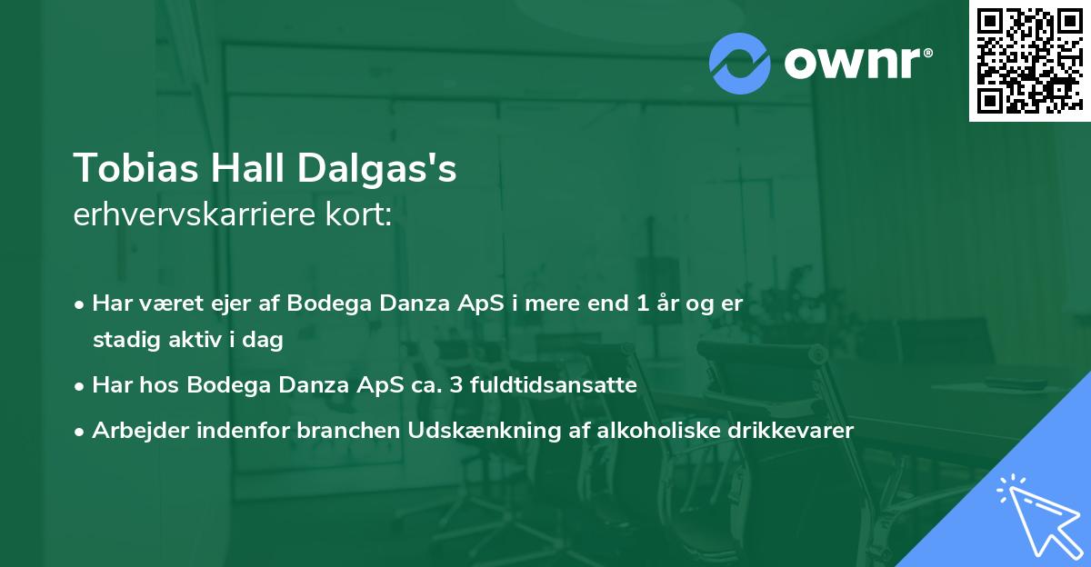Tobias Hall Dalgas's erhvervskarriere kort