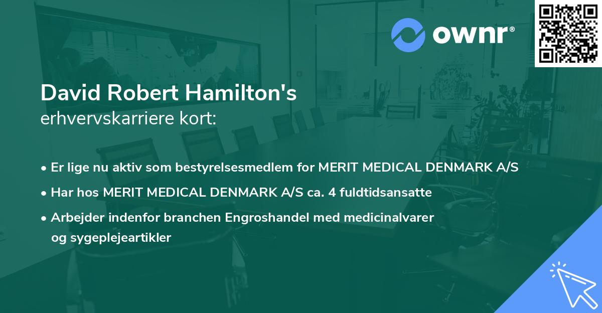 David Robert Hamilton's erhvervskarriere kort