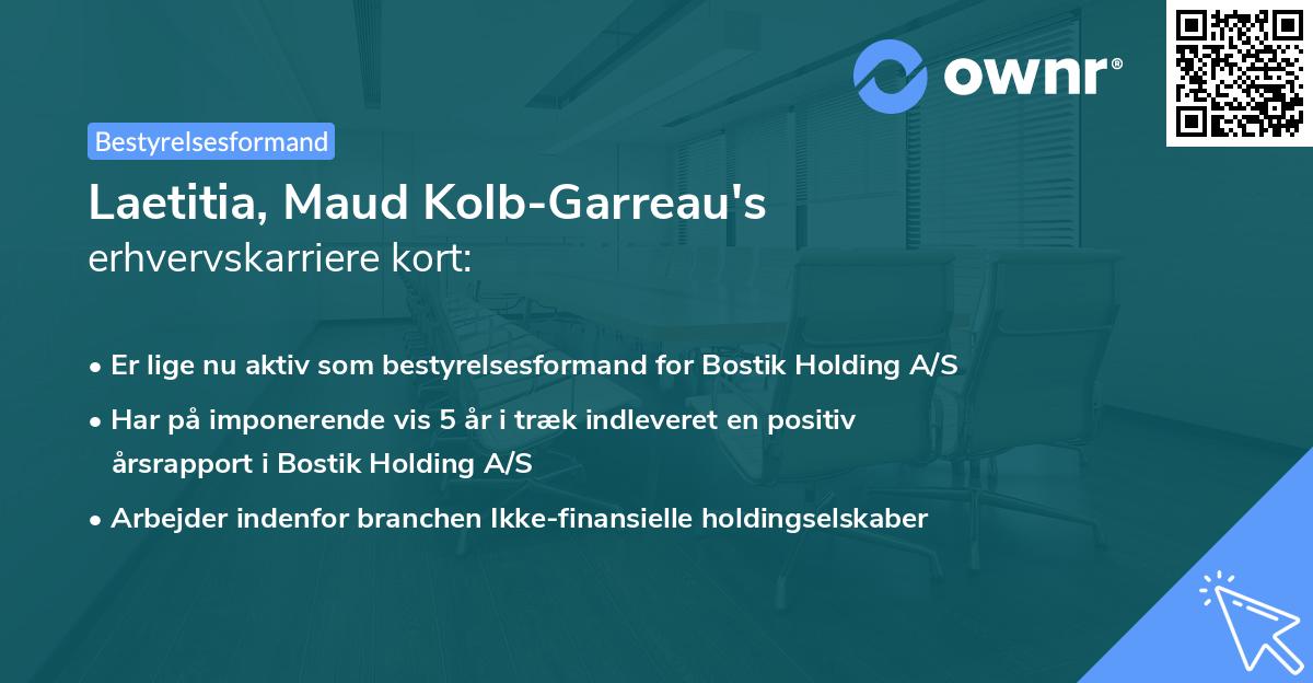 Laetitia, Maud Kolb-Garreau's erhvervskarriere kort