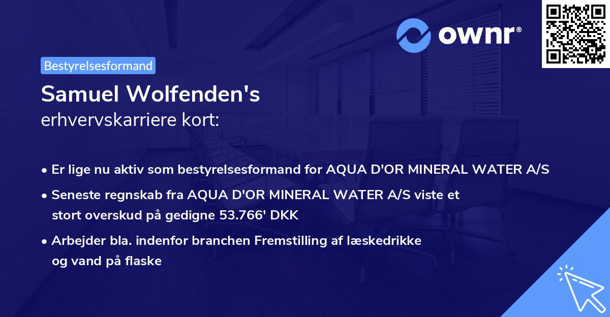 Samuel Wolfenden's erhvervskarriere kort