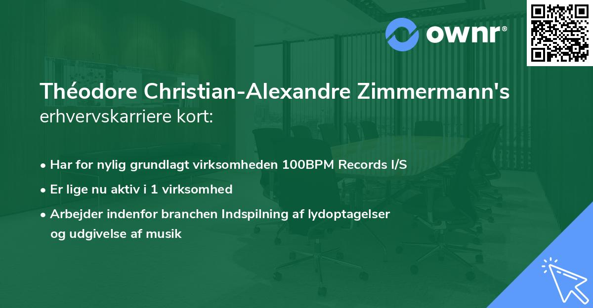 Théodore Christian-Alexandre Zimmermann's erhvervskarriere kort
