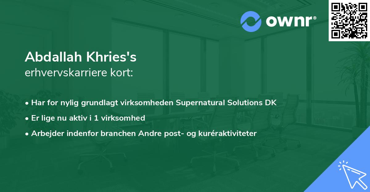 Abdallah Khries's erhvervskarriere kort