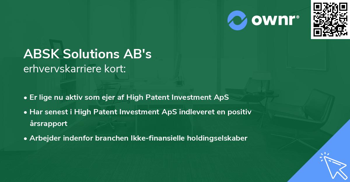 ABSK Solutions AB's erhvervskarriere kort