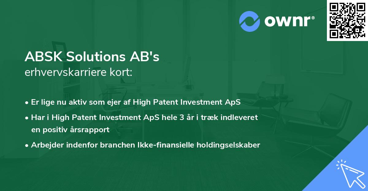 ABSK Solutions AB's erhvervskarriere kort