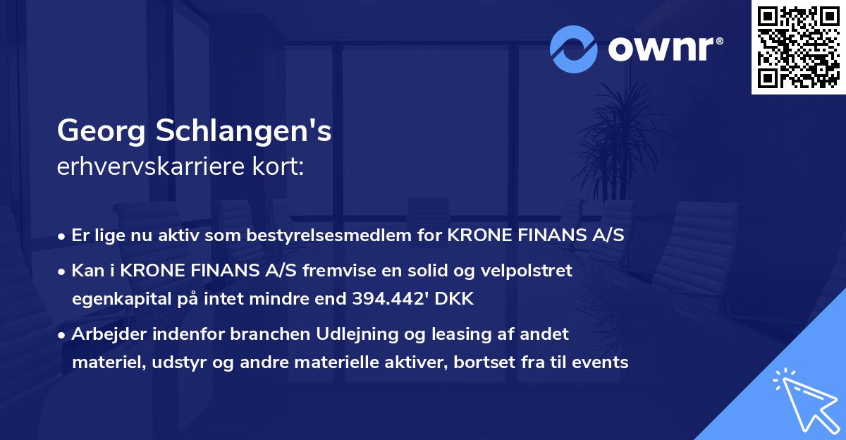 Georg Schlangen's erhvervskarriere kort