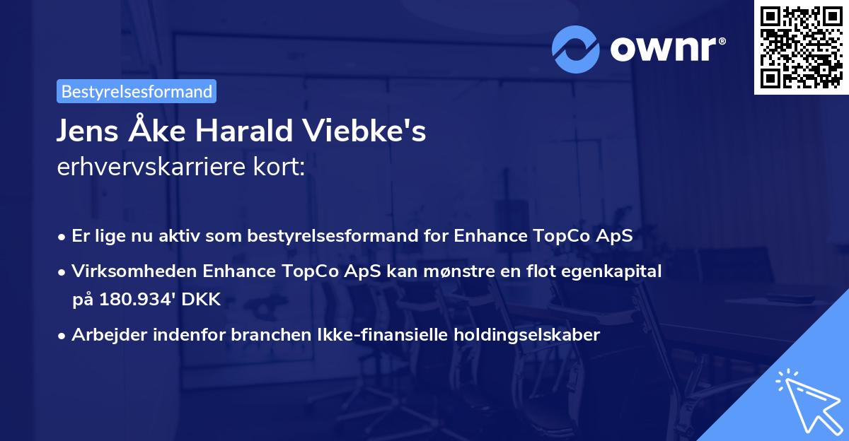 Jens Åke Harald Viebke's erhvervskarriere kort