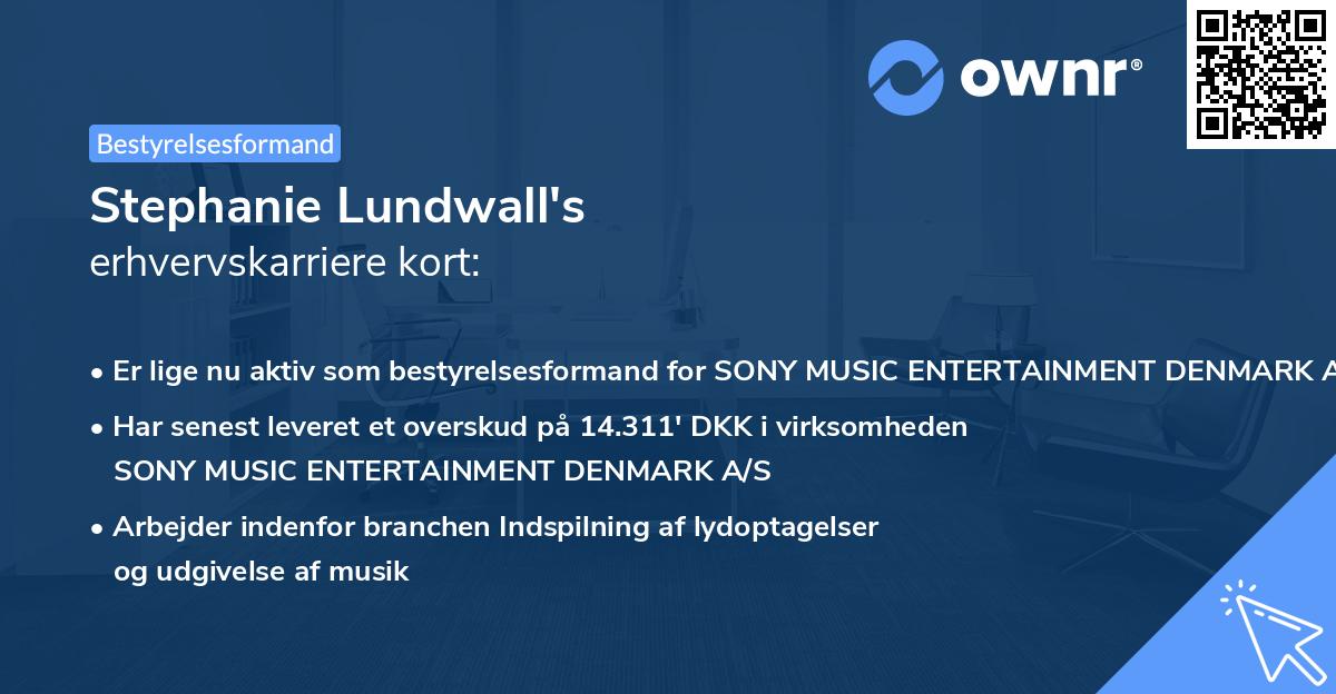 Stephanie Lundwall's erhvervskarriere kort