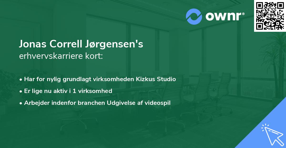 Jonas Correll Jørgensen's erhvervskarriere kort