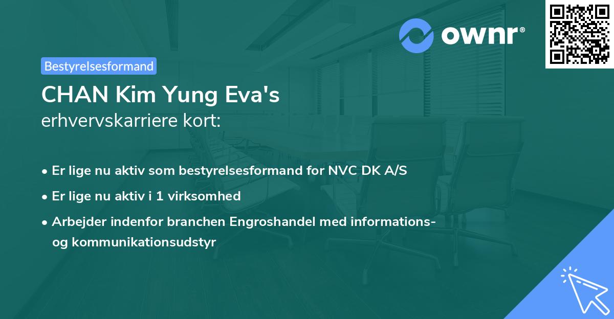 CHAN Kim Yung Eva's erhvervskarriere kort