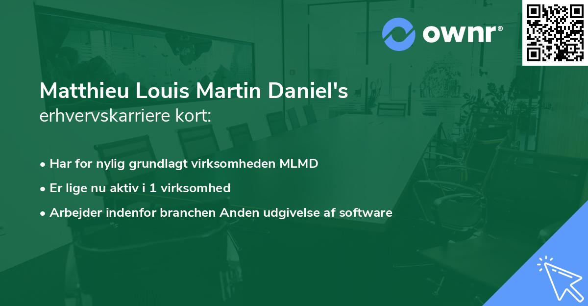 Matthieu Louis Martin Daniel's erhvervskarriere kort