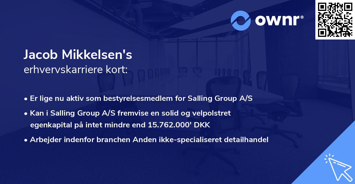 Jacob Mikkelsen's erhvervskarriere kort