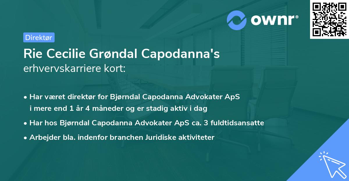 Rie Cecilie Grøndal Capodanna's erhvervskarriere kort