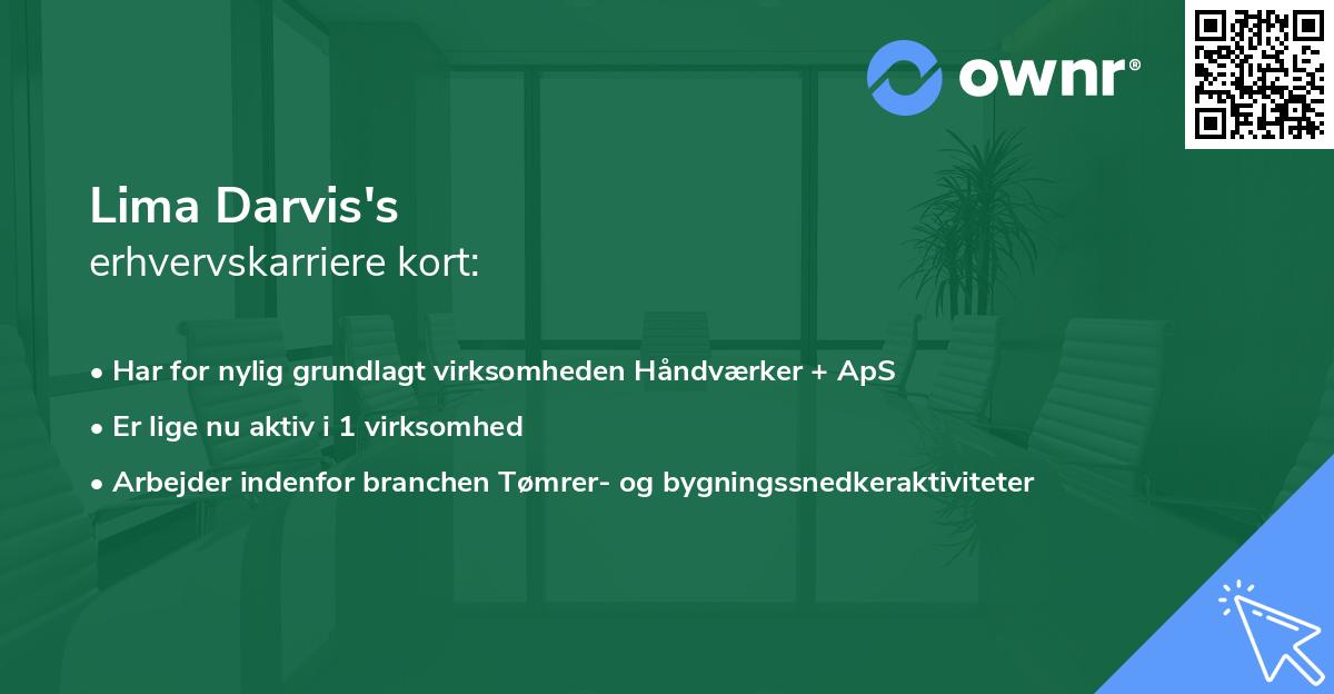 Lima Darvis's erhvervskarriere kort