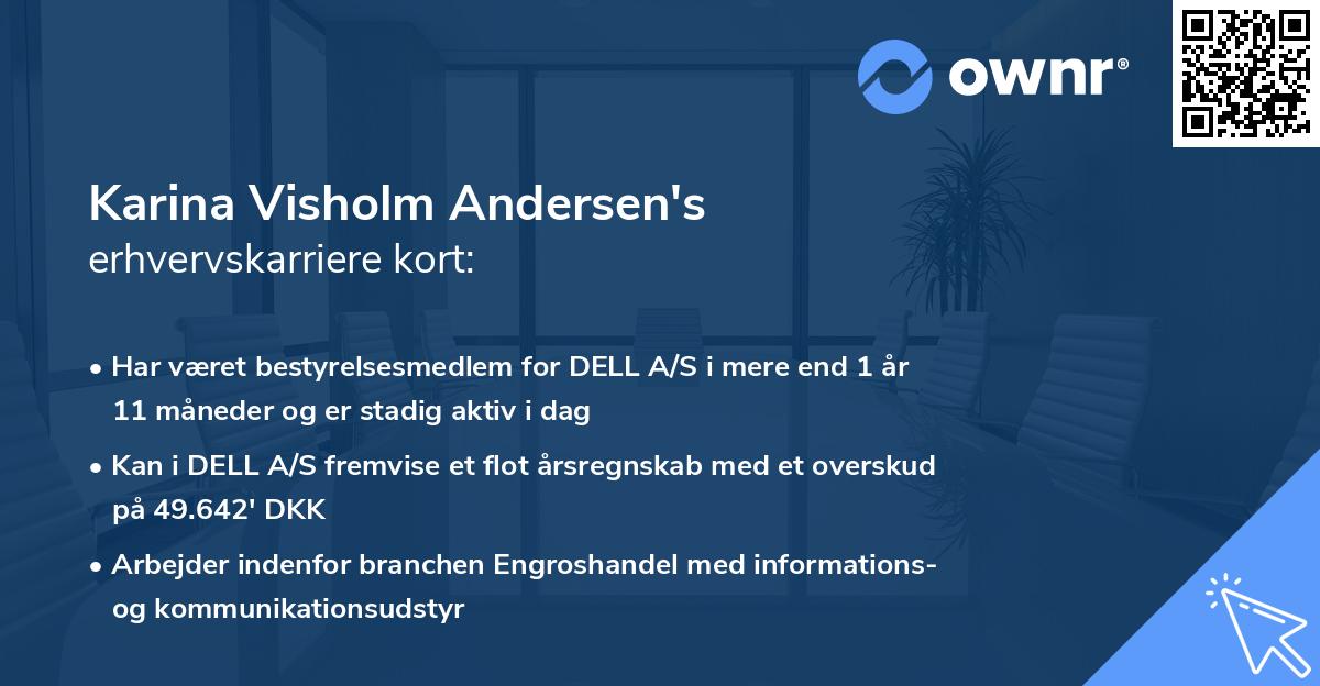 Karina Visholm Andersen's erhvervskarriere kort