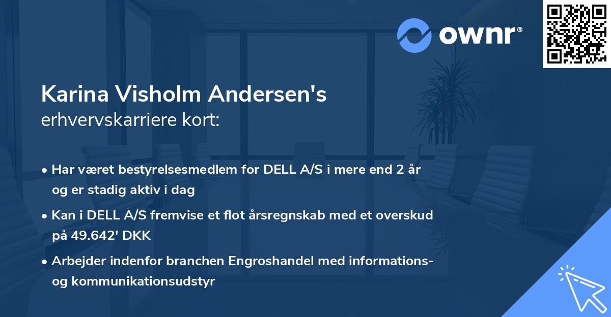 Karina Visholm Andersen's erhvervskarriere kort