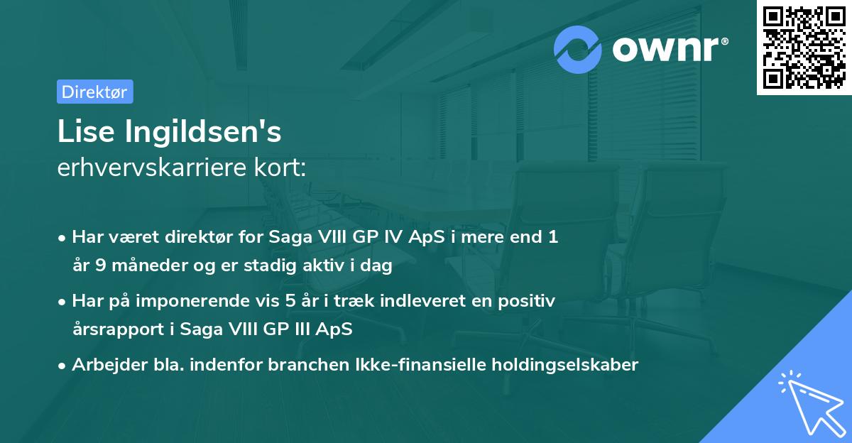 Lise Ingildsen's erhvervskarriere kort