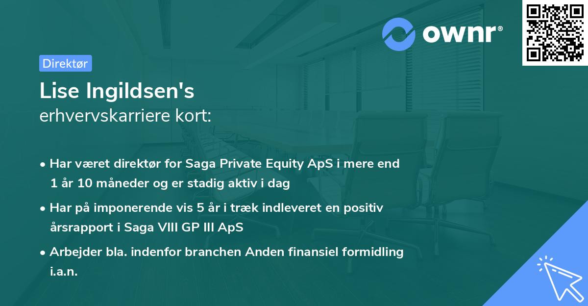 Lise Ingildsen's erhvervskarriere kort