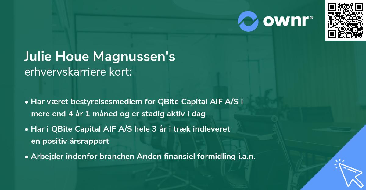 Julie Houe Magnussen's erhvervskarriere kort