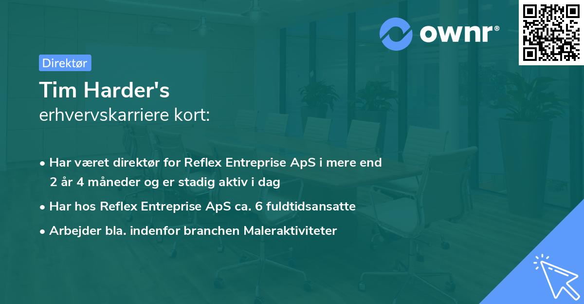 Tim Harder's erhvervskarriere kort