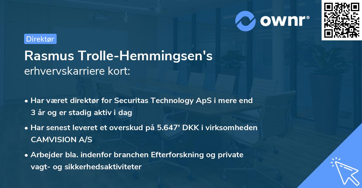 Rasmus Trolle-Hemmingsen's erhvervskarriere kort