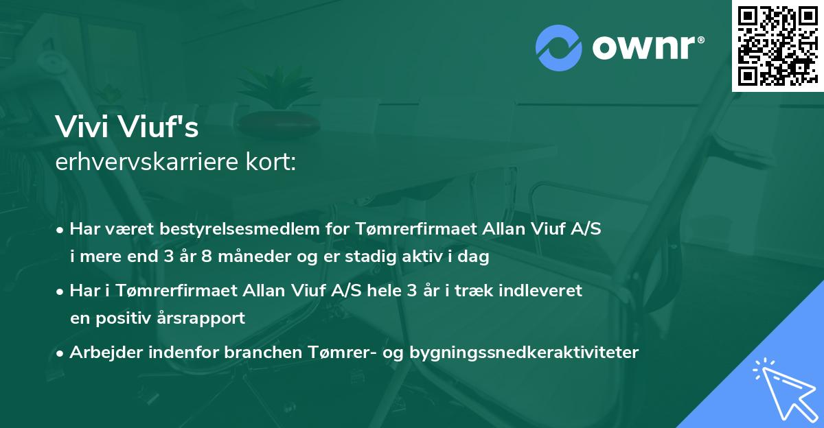 Vivi Viuf's erhvervskarriere kort