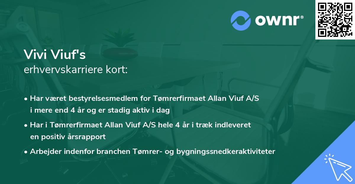 Vivi Viuf's erhvervskarriere kort