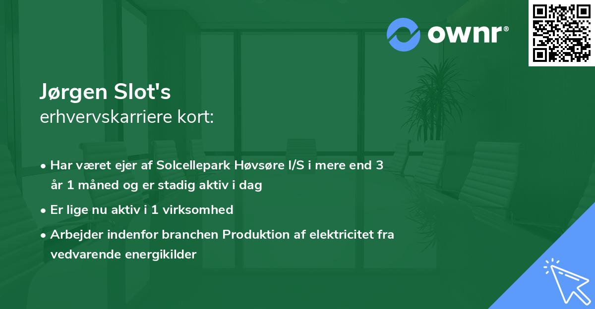 Jørgen Slot's erhvervskarriere kort