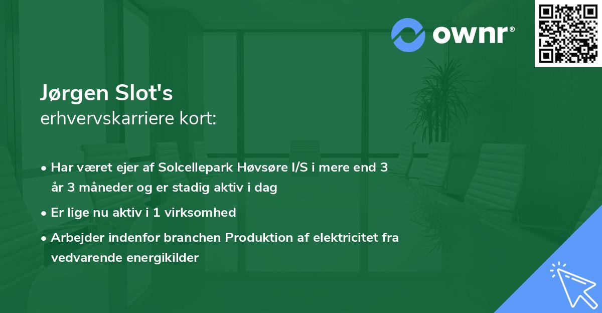 Jørgen Slot's erhvervskarriere kort