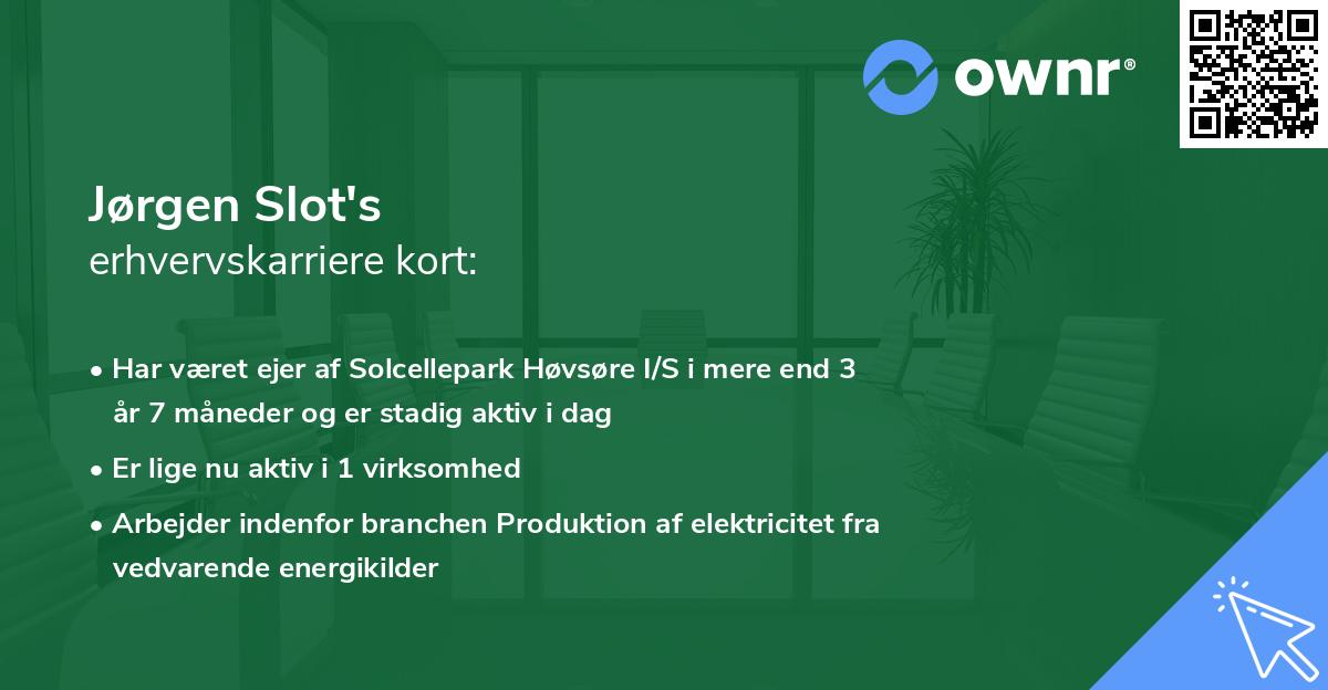 Jørgen Slot's erhvervskarriere kort