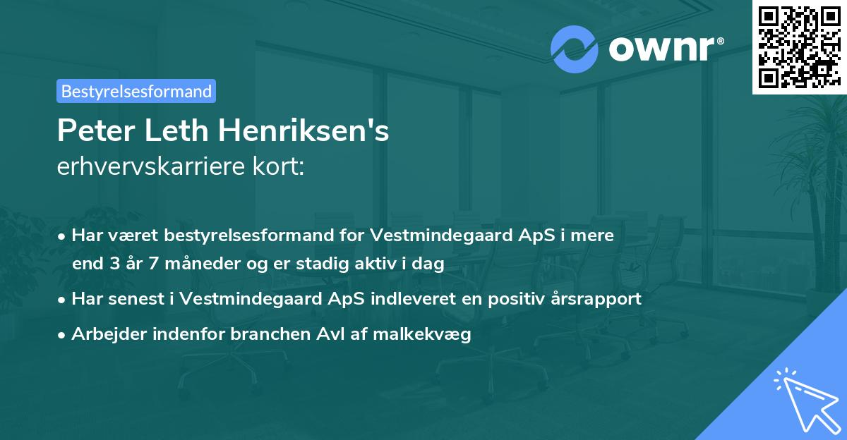 Peter Leth Henriksen's erhvervskarriere kort