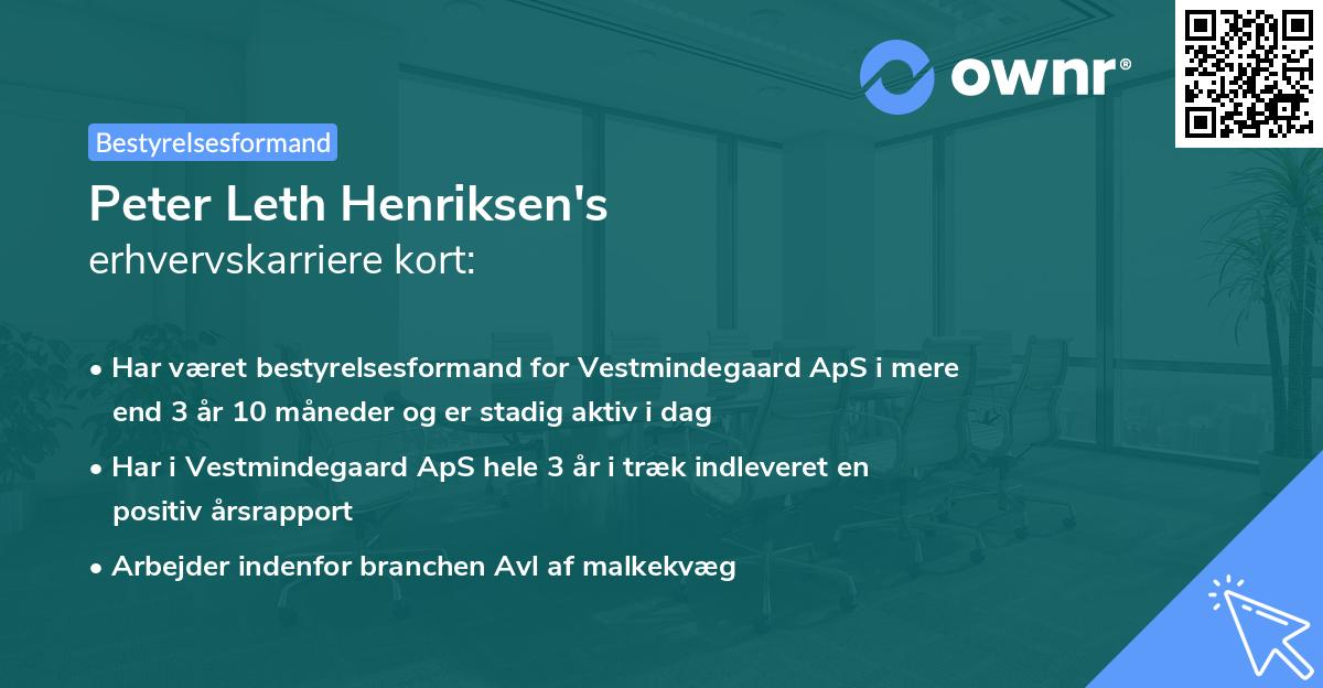 Peter Leth Henriksen's erhvervskarriere kort