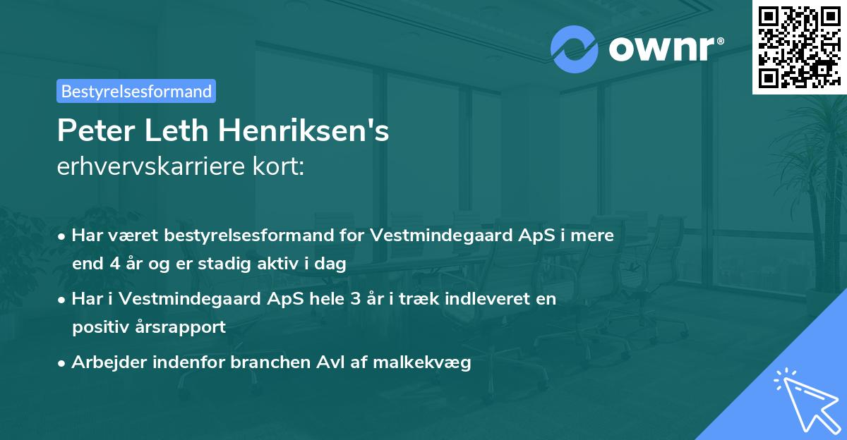 Peter Leth Henriksen's erhvervskarriere kort