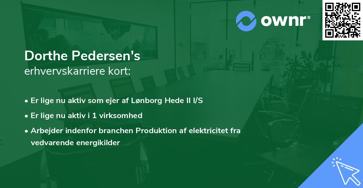 Dorthe Pedersen's erhvervskarriere kort