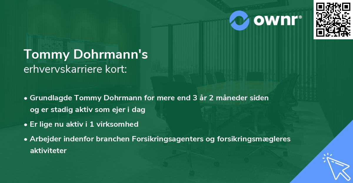 Tommy Dohrmann's erhvervskarriere kort