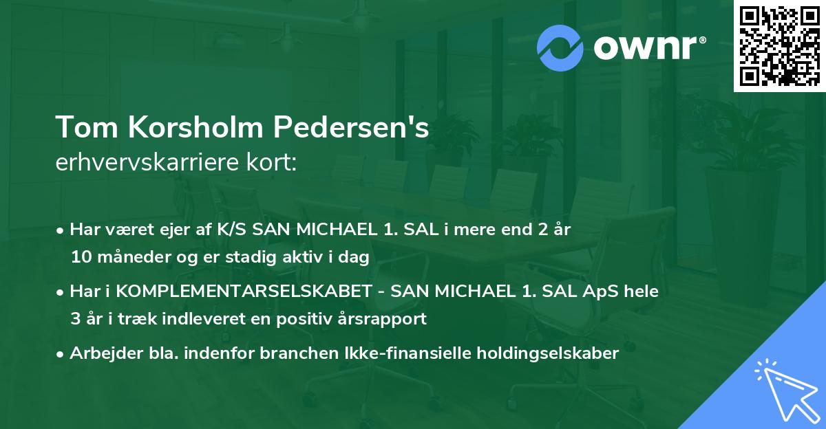 Tom Korsholm Pedersen's erhvervskarriere kort