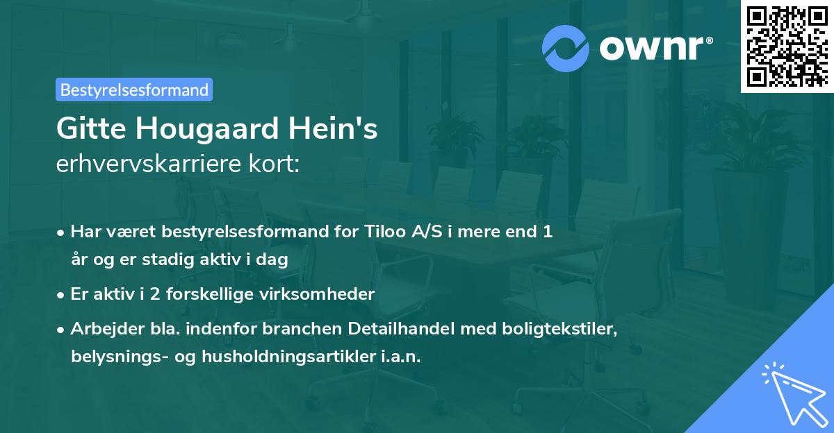 Gitte Hougaard Hein's erhvervskarriere kort