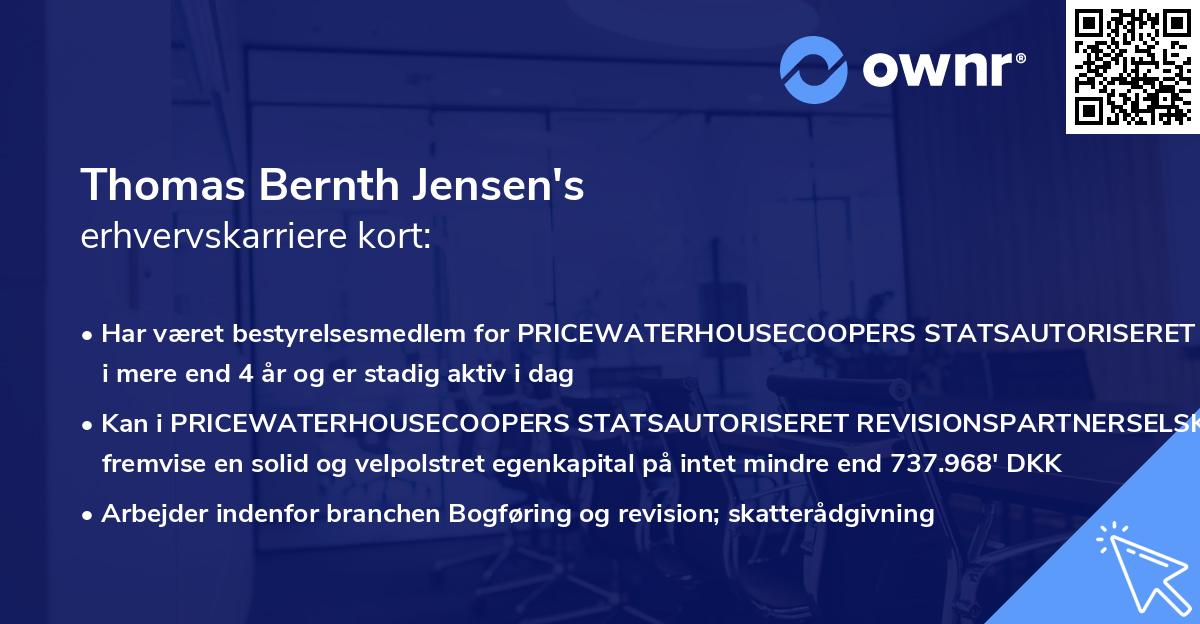 Thomas Bernth Jensen's erhvervskarriere kort