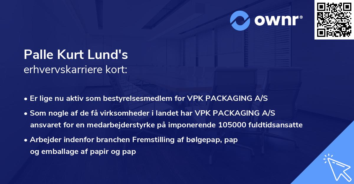 Palle Kurt Lund's erhvervskarriere kort