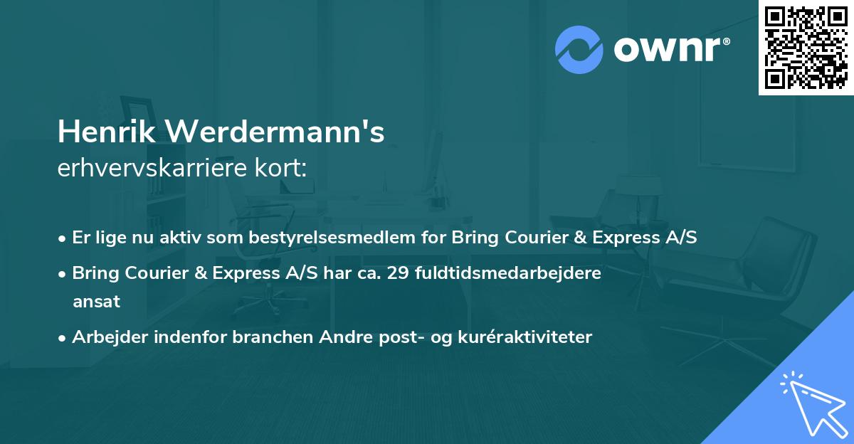 Henrik Werdermann's erhvervskarriere kort